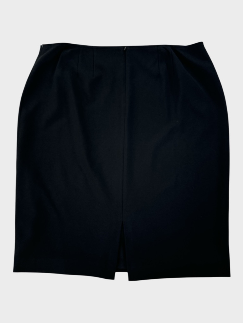 St John Caviar Straight Tailored Black Skirt Silk Lined Career Classic Luxury 16 - Picture 2 of 12